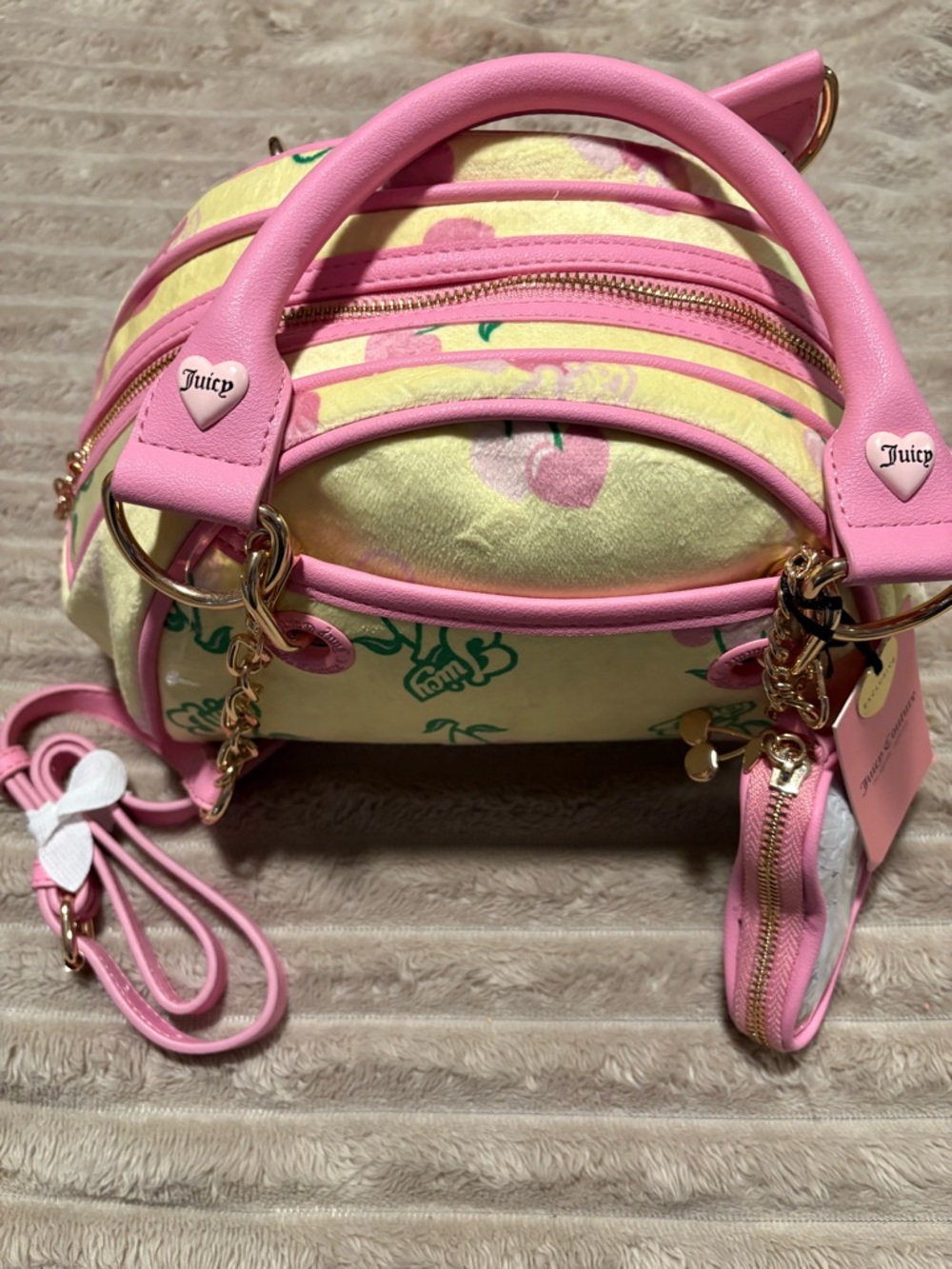 Juicy Couture Pink & Yellow Floral Mini Dome Crossbody PBT-1/1 BNWT